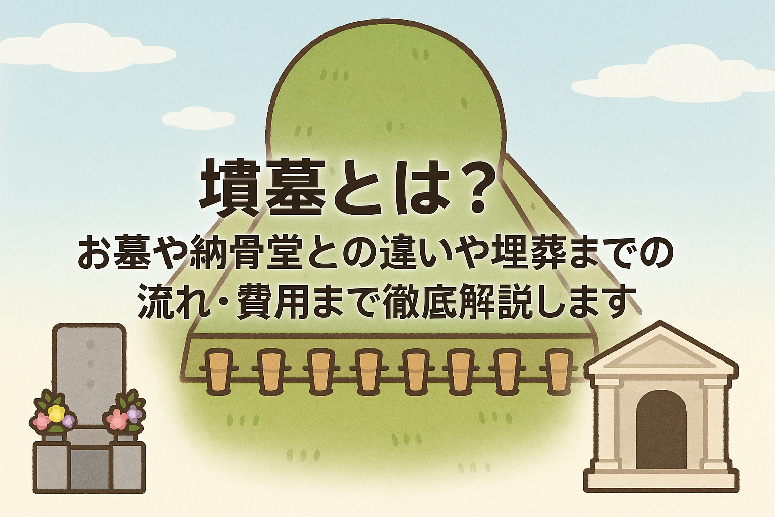 墳墓（ふんぼ）とは？お墓や納骨堂との違いや埋葬までの流れ・費用まで徹底解説します