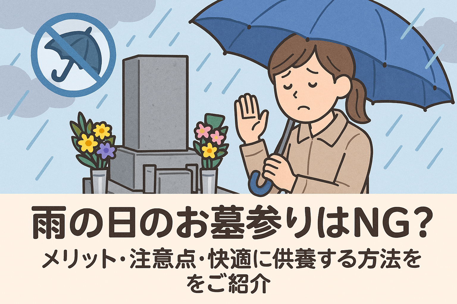 雨の日のお墓参りはよくないって本当？メリットや注意点をご紹介します