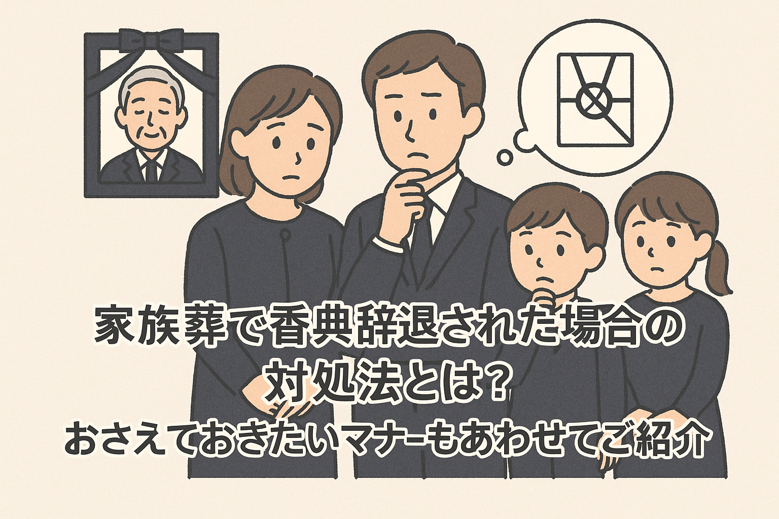 家族葬で香典辞退された場合の対処法とは？おさえておきたいマナーもあわせてご紹介
